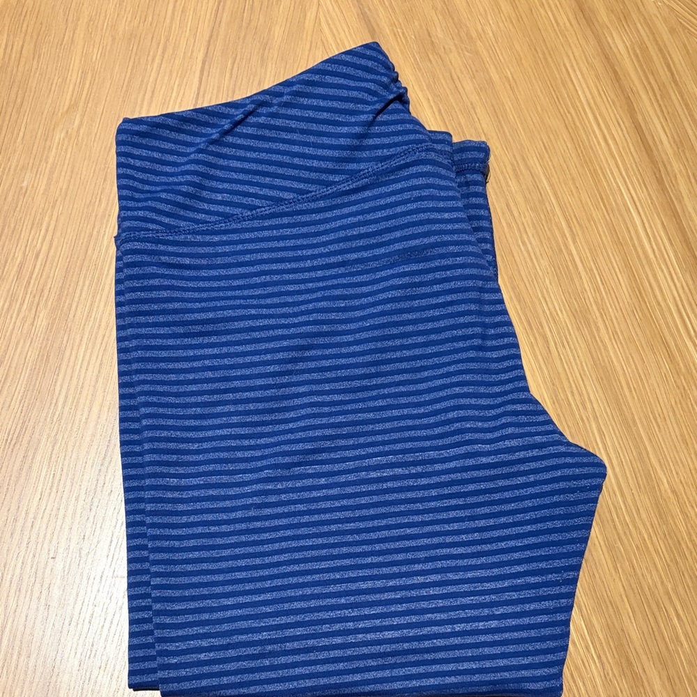 Kyodan Navy and Light Blue Striped Active Leggings